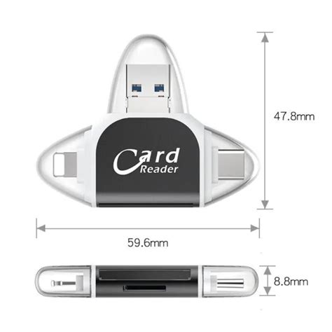 4IN1 SD TF KARTENLESER Speicherkarte OTG Adapter Für IOS Android Mobile