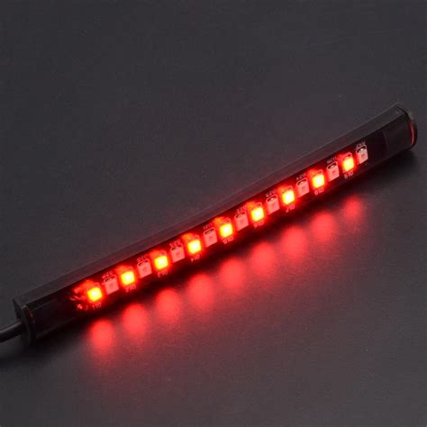 New 1pc Red Amber Dc 12v Led Lights Universal Flexible 18led Motorcycle Tail Brake Stop Turn