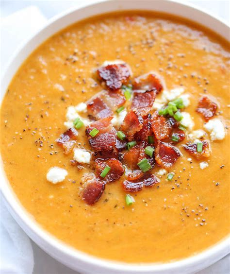 La recette facile de soupe de courge butternut rôti et bacon