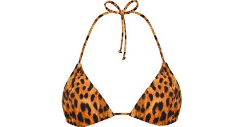Daughters Of The Sun Swim Zanzibar Leopard String Tie Bikini Top In