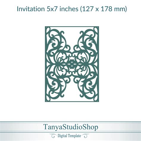 Gate Fold Invitation Template Svg Dxf Ai Crd Eps Laser Etsy