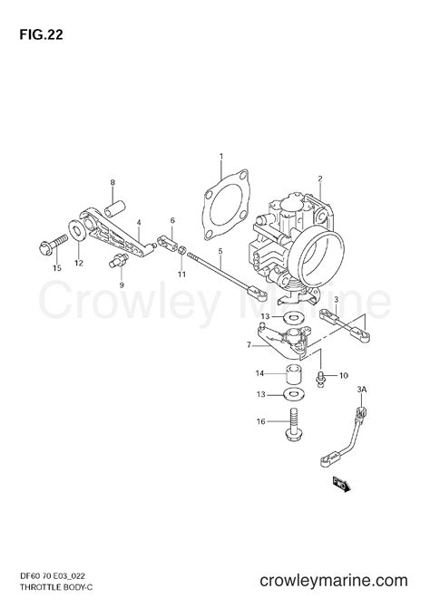 THROTTLE BODY 1998 Four Stroke Outboard 60 DF60 Crowley Marine