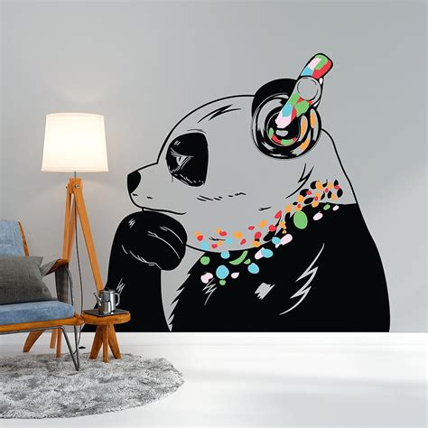 Panda In Headphones Stickers Inspired Graffiti Panda HD Phone