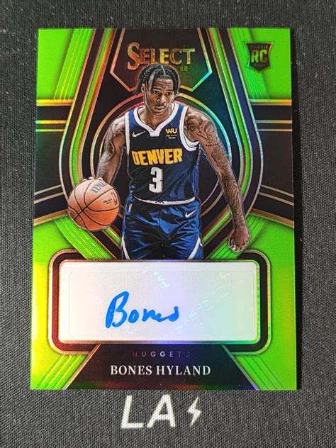 LA拍卖2021 22 Panini Select Bones Hyland 新秀RC 博恩斯 海兰 海兰德 骨头 掘金潜力后卫 绿折