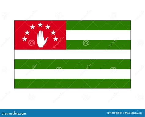 Flag Of Abkhazia Brush Stroke Design Isolated On White Background