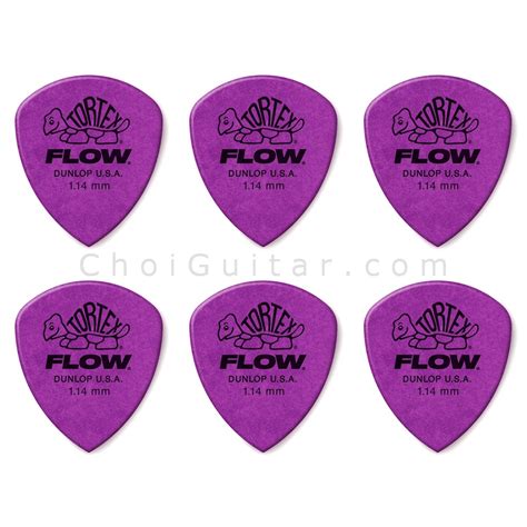 USA 6 Dunlop Tortex Flow 1 14mm Phím đàn Guitar Pick Picks móng