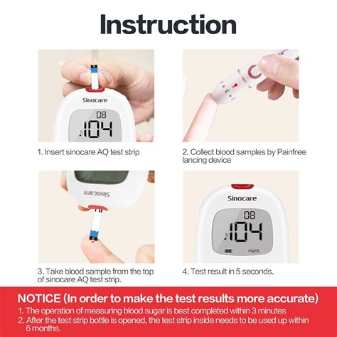 Sinocare Diabetes Testing Kit Blood Sugar Monitor Safe AQ Voice