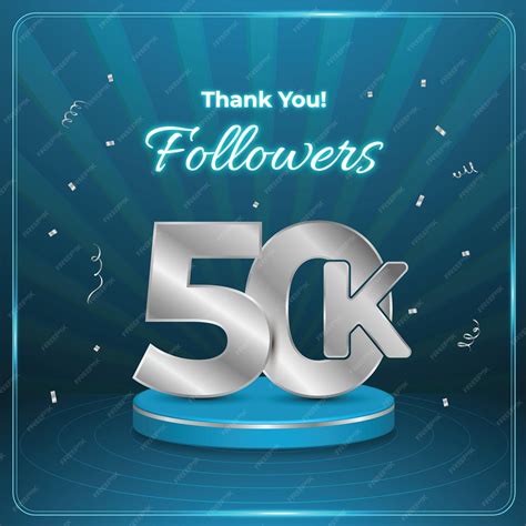 Premium Vector | Celebration 50k followers social media post template