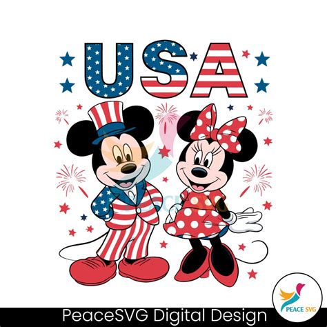 Disney Mickey Minnie Usa Th Of July Svg Peacesvg