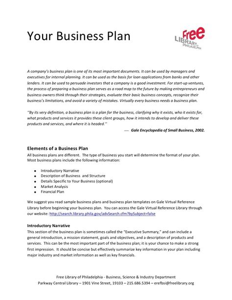 Business Plan For Loan Template