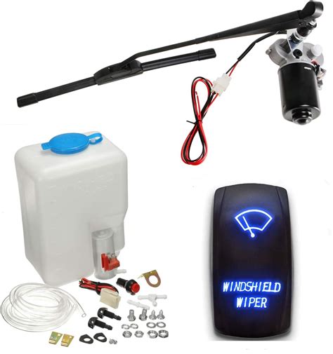 Yicross Universal 12v Electric Utv Motor Windshield Wiper W Washer Pump Kit 5 Pin