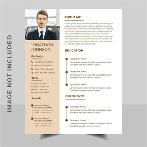 Premium Vector Minimalist Cv Template With Photo Space