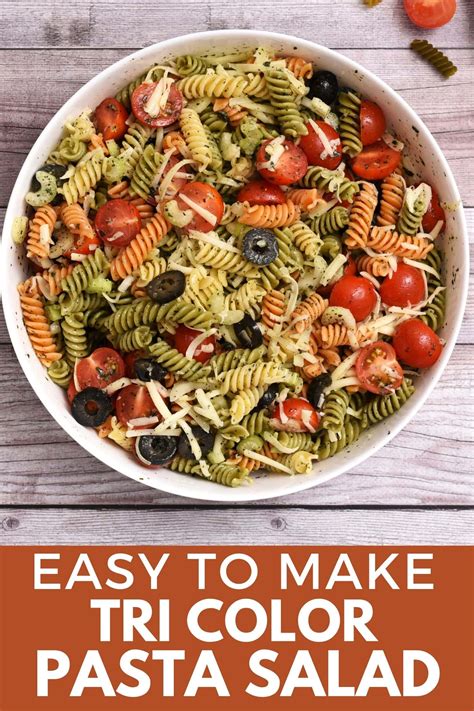 Tri Color Italian Pasta Salad Easy Recipe With Italian Dressing And