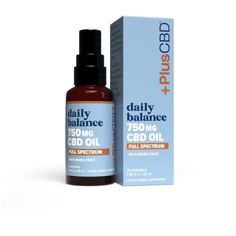 Pluscbd Daily Balance 10mg Cbd Oil With Monk Fruit Unflavored Full