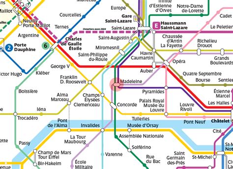 Madeleine station map - Paris Metro