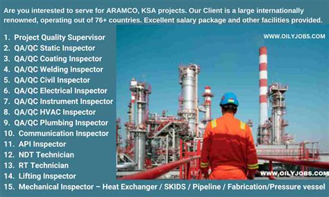 Aramco Ksa Projects Qc Inspectors Technicians Jobs