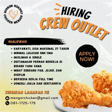 Lowongan Kerja Crew Outlet Di Mengor Chicken Lokerjogja Id