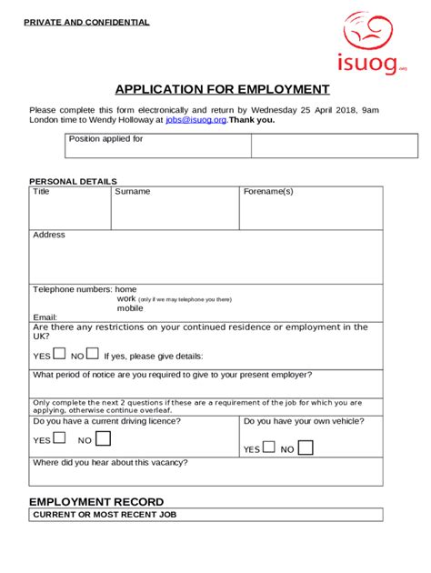 27 Basic Employment Application Templates Free14 Employment Application Examples