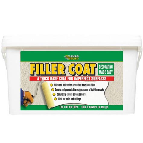 Everbuild L Filler Coat Crack Leveller Wall Ceiling Base Coat Build