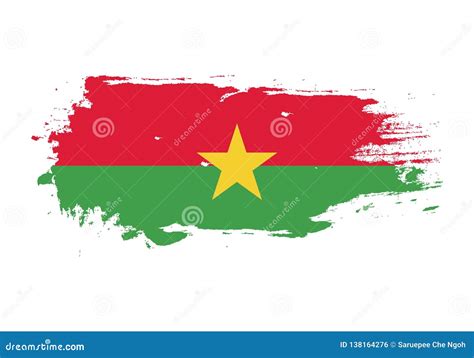 De Slag Van De Grungeborstel Met De Nationale Vlag Van Burkina Faso