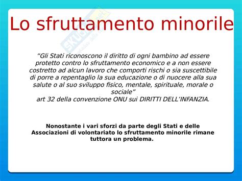 Tesina Terza Media Sullo Sfruttamento Minorile