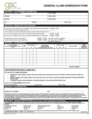 Greenshield Claim Forms Fill And Sign Printable Template Online