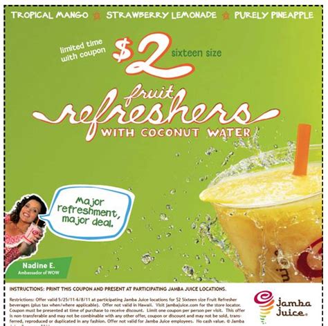 Jamba Juice Coupon A Thrifty Mom Recipes Crafts Diy And More