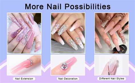 Amazon ETYJO Color Poly Gel Quick Nail Extension Gel Builder Clear Nude Pink White ML