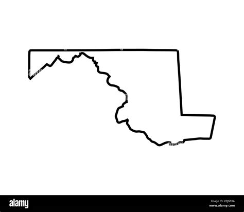 Maryland state map. US state map. Maryland outline symbol. Vector ...