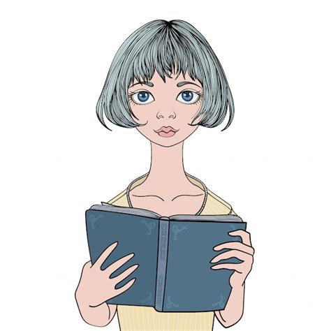 Ragazza Che Legge Un Libro Di Disegno