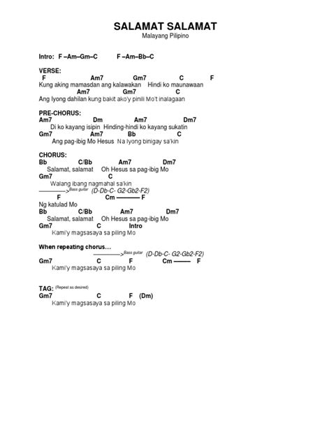 Salamat Salamat Chord Chart F Pdf