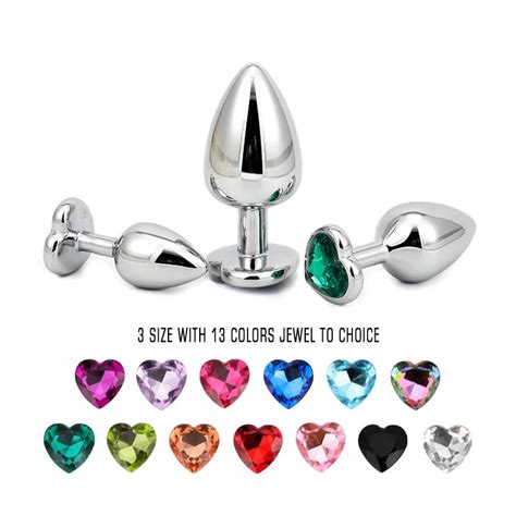 Anal Plug Sex Toys Crystal Heart Smooth Steel Annal Extreme Butt