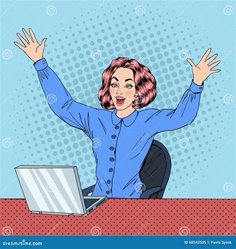 Woman With Laptop Business Woman Woman At Work Stock Vector