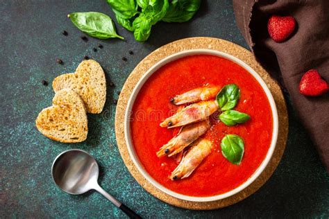 Traditional Homemade Gazpacho Cold Soup Tomato Soup Puree Gazpacho