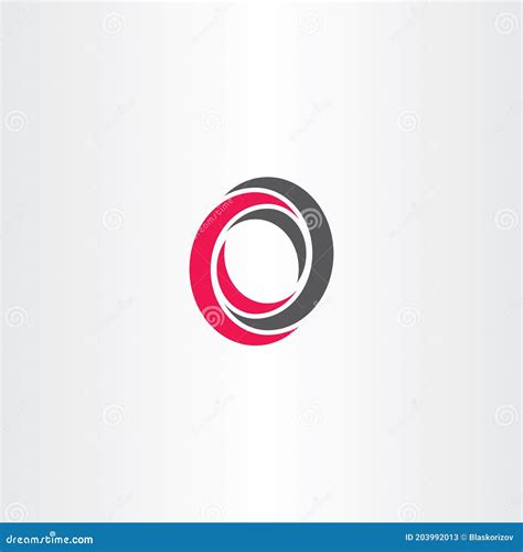 O Letter Black Red Logo Icon Sign Element Vector Stock Vector - Illustration of template ...