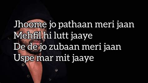 Jhoome Jo Pathaanjhoome Jo Pathaan Lyrics Arijit Singh Youtube