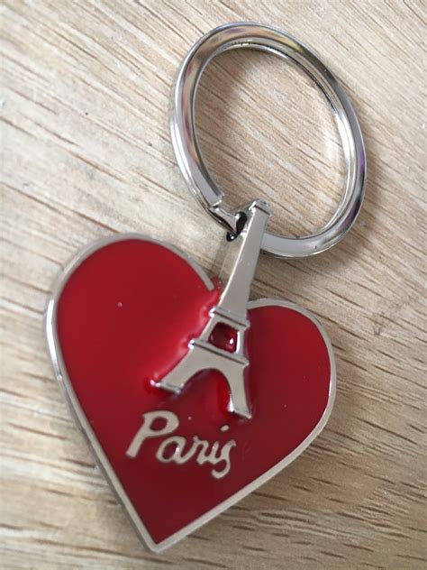 Eiffel Tower Keychain French Keychain Paris Keyring Heart Etsy