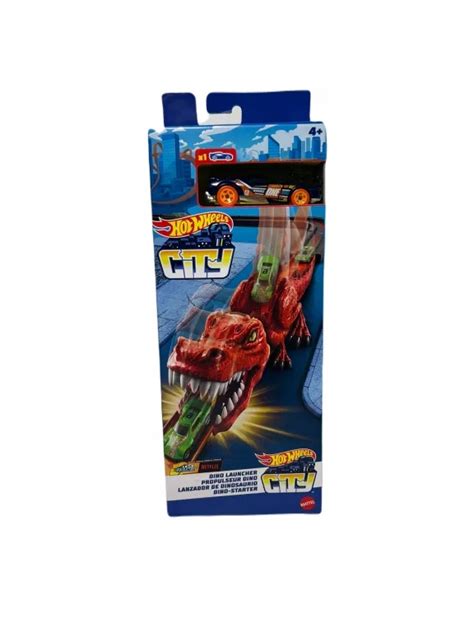 Hot Wheels City Dino Launcher Dinozaur Wyrzutnia Tor Auto 16632797174
