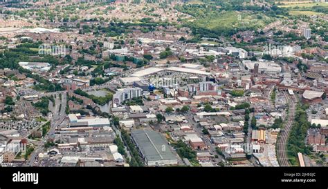 An Aerial View Of Walsall Town Centre West Midlands England Uk