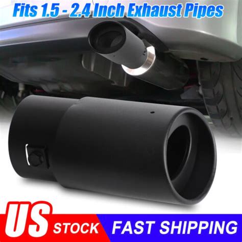 Black Car Stainless Steel Rear Exhaust Pipe Tail Muffler Tip Round Accessories Ebay