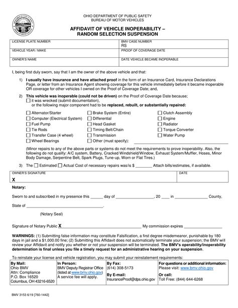 Form Bmv3153 Fill Out Sign Online And Download Printable Pdf Ohio Templateroller