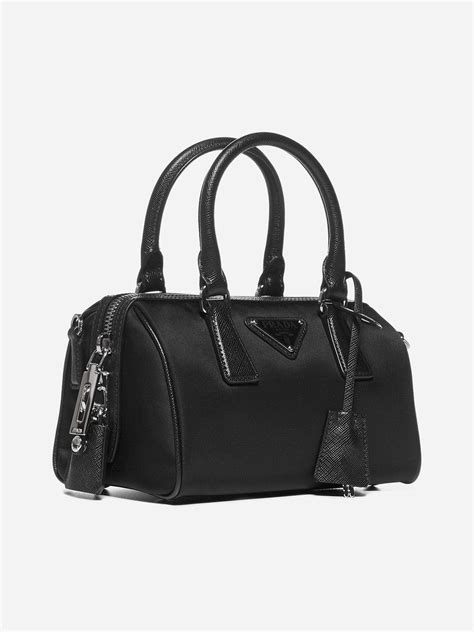 Prada Synthetic Re Edition Nylon And Saffiano Leather Bag In Black