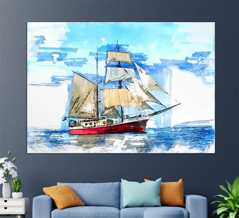 Sailing Ship Canvas Print Ship Wall Art Sailing Yacht Etsy