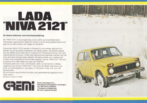 Vintage Lada Niva 2121 4x4 Brochure Dutch Language