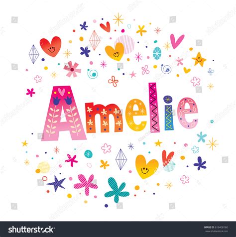 Amelie French Feminine Given Name Decorative Stock Vector Royalty Free