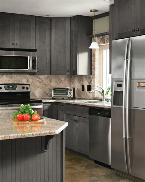 Dark Gray Wood Stain Kitchen Cabinets