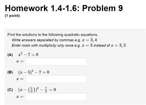 Solved Homework 1.4-1.6: Problem 7 (1 point) For the | Chegg.com 