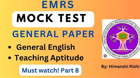 Emrs Mock Test L Emrs General Paper Mock Test Emrs Mcqs L Emrs L