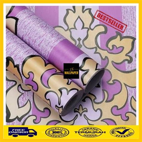 Jual Wallpaper Dinding Batik Ungu Emas Wallpaper Wall Sticker Purple Gold Batik Wallpaper