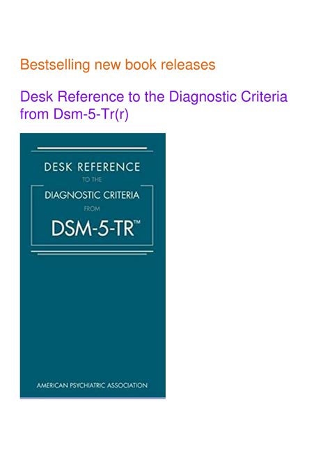 Ppt Pdf Desk Reference To The Diagnostic Criteria From Dsm Tr R